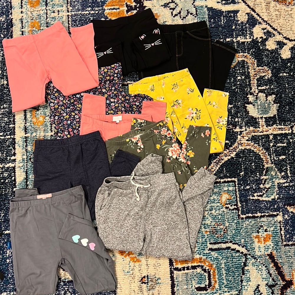 Lot Bundle of 10 Little Girls Size 5/6 Leggings (Play Clothes)
